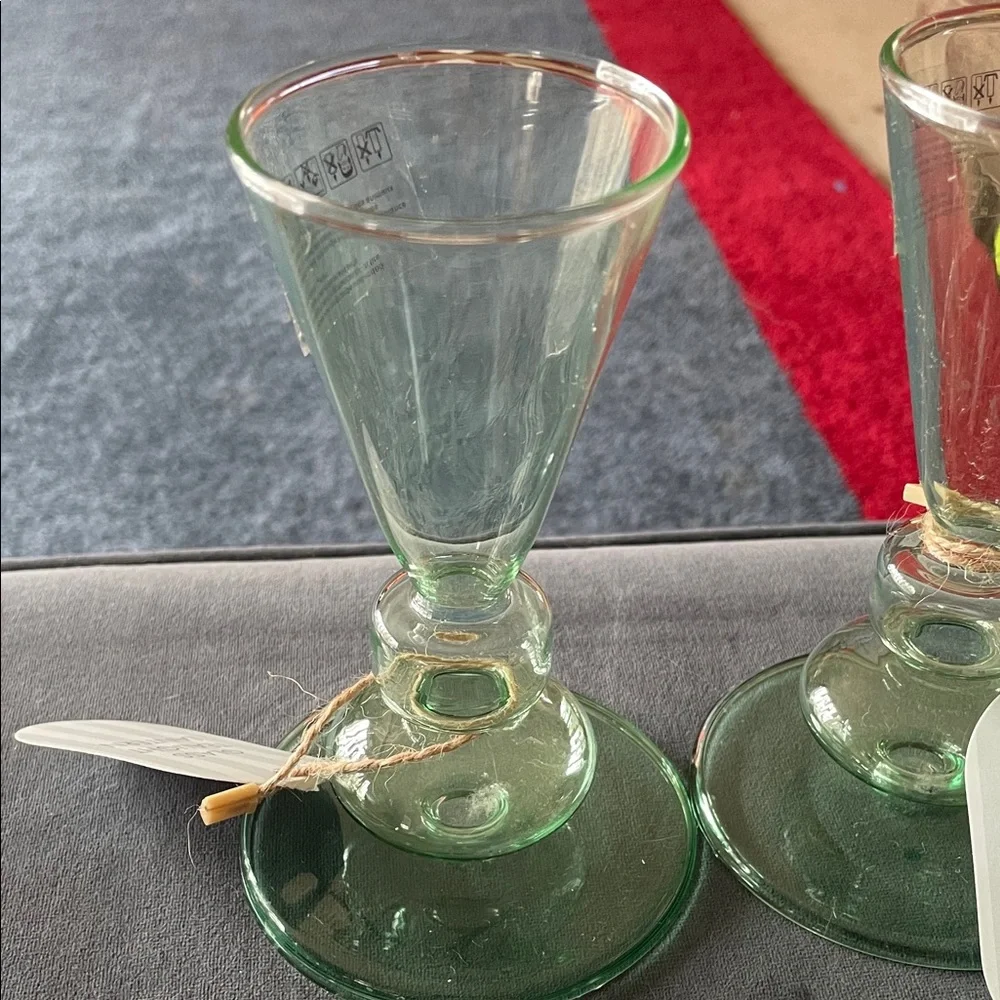 Green Glass Tealight Lanterns